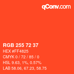 Color code: RGB 255 72 37 | qconv.com