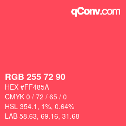 Farbcode: RGB 255 72 90 | qconv.com