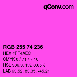 Farbcode: RGB 255 74 236 | qconv.com