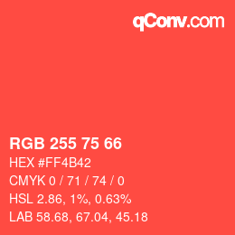 カラーコード: RGB 255 75 66 | qconv.com