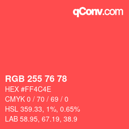 Farbcode: RGB 255 76 78 | qconv.com