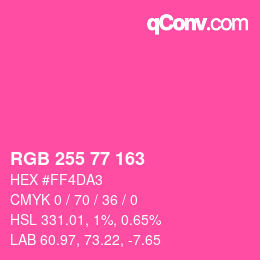 Color code: RGB 255 77 163 | qconv.com