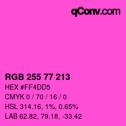 カラーコード: RGB 255 77 213 | qconv.com