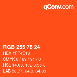 カラーコード: RGB 255 78 24 | qconv.com