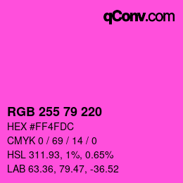 Color code: RGB 255 79 220 | qconv.com