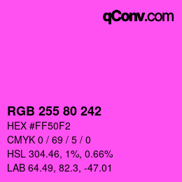 カラーコード: RGB 255 80 242 | qconv.com