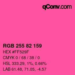Farbcode: RGB 255 82 159 | qconv.com