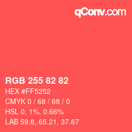 Color code: RGB 255 82 82 | qconv.com