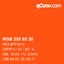 Color code: RGB 255 83 20 | qconv.com