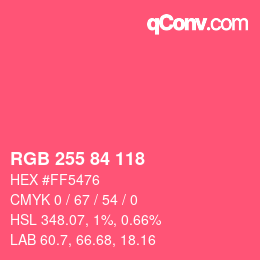 Farbcode: RGB 255 84 118 | qconv.com