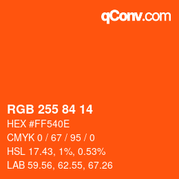 Color code: RGB 255 84 14 | qconv.com