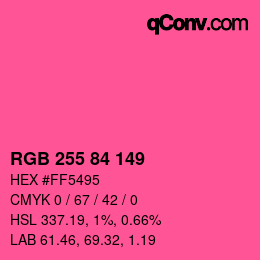 Farbcode: RGB 255 84 149 | qconv.com