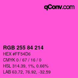 カラーコード: RGB 255 84 214 | qconv.com