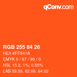 Color code: RGB 255 84 26 | qconv.com