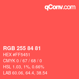 Color code: RGB 255 84 81 | qconv.com