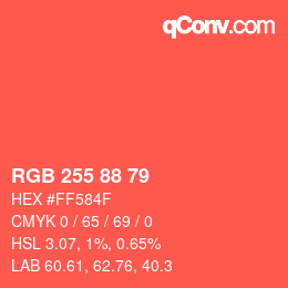 Color code: RGB 255 88 79 | qconv.com