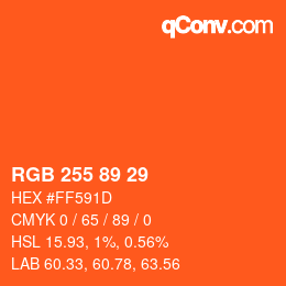 Color code: RGB 255 89 29 | qconv.com