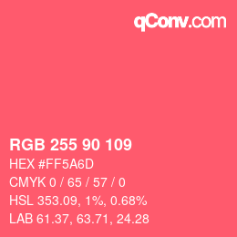Farbcode: RGB 255 90 109 | qconv.com