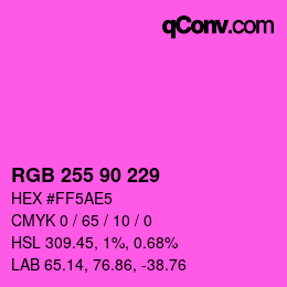 Farbcode: RGB 255 90 229 | qconv.com