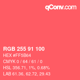 Color code: RGB 255 91 100 | qconv.com