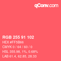 Color code: RGB 255 91 102 | qconv.com