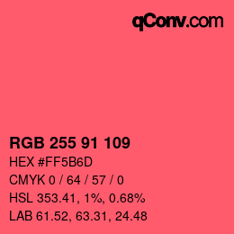 Color code: RGB 255 91 109 | qconv.com