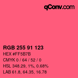 Color code: RGB 255 91 123 | qconv.com
