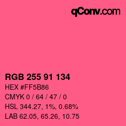 Color code: RGB 255 91 134 | qconv.com