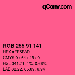 Color code: RGB 255 91 141 | qconv.com