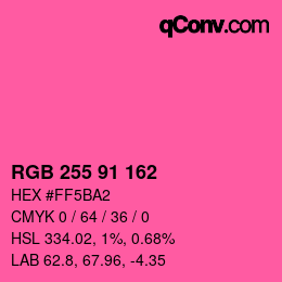 Color code: RGB 255 91 162 | qconv.com