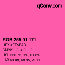 Color code: RGB 255 91 171 | qconv.com