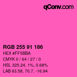 Color code: RGB 255 91 186 | qconv.com