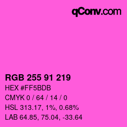 Color code: RGB 255 91 219 | qconv.com