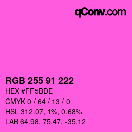 Color code: RGB 255 91 222 | qconv.com