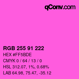 Color code: RGB 255 91 222 | qconv.com