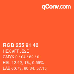 Color code: RGB 255 91 46 | qconv.com