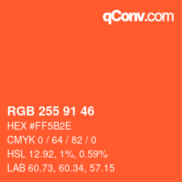 Color code: RGB 255 91 46 | qconv.com