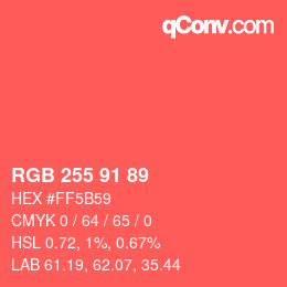 Color code: RGB 255 91 89 | qconv.com