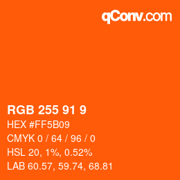 Color code: RGB 255 91 9 | qconv.com