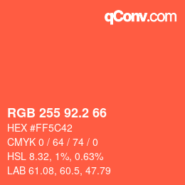 Color code: RGB 255 92.2 66 | qconv.com