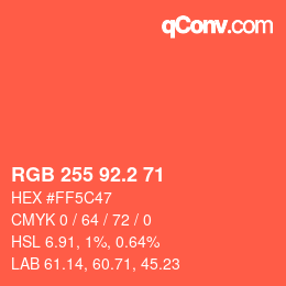 Color code: RGB 255 92.2 71 | qconv.com