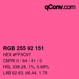 Color code: RGB 255 92 151 | qconv.com
