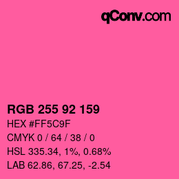 Color code: RGB 255 92 159 | qconv.com