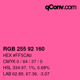 颜色代码: RGB 255 92 160 | qconv.com