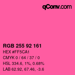 カラーコード: RGB 255 92 161 | qconv.com