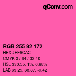 Farbcode: RGB 255 92 172 | qconv.com