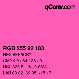 Color code: RGB 255 92 183 | qconv.com