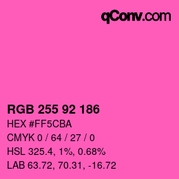 Color code: RGB 255 92 186 | qconv.com