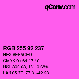 Color code: RGB 255 92 237 | qconv.com