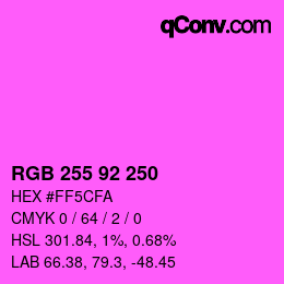 颜色代码: RGB 255 92 250 | qconv.com